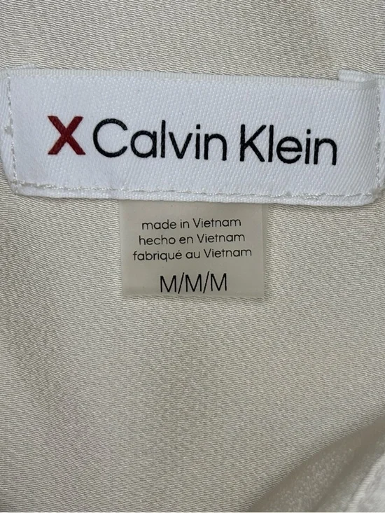 Calvin Klein Cream Short-Sleeve Button-Down Blouse NWT - Picture 2 of 16